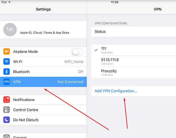 Add VPN configuration